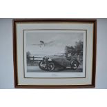 "Spirit Of The 1940's", framed limited edition pencil drawn print by Richard Wheatland 353/500,