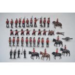 Collection of vintage hollow cast lead soldier figures, mostly no manufacturers marks, some Britains
