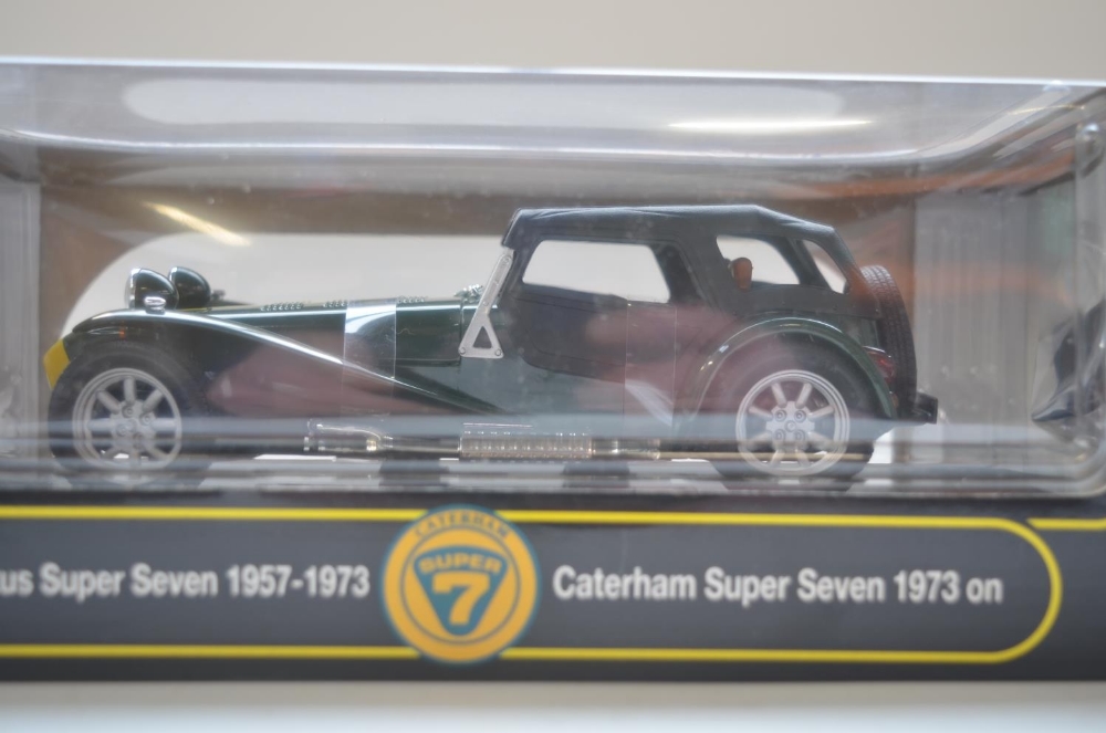 Two 1/18 diecast Caterham Super 7 models from Anson, Taisan 35 and American Signature 01 - Image 4 of 8