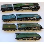 Hornby Dublo OO gauge LNER A4 Sir Nigel Gresley in garter blue, XLNER A4 locomotive in BR green