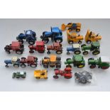 Collection of used Britain's tractor models, mostly 1/32 scale