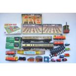 Collection of toy train models in various gauges to include 2 homemade O gauge wood passenger