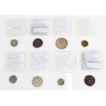 Eight Indian coins incl. two c.250AD coins depicting Kartikeya with sceptre, , two Mohammed II