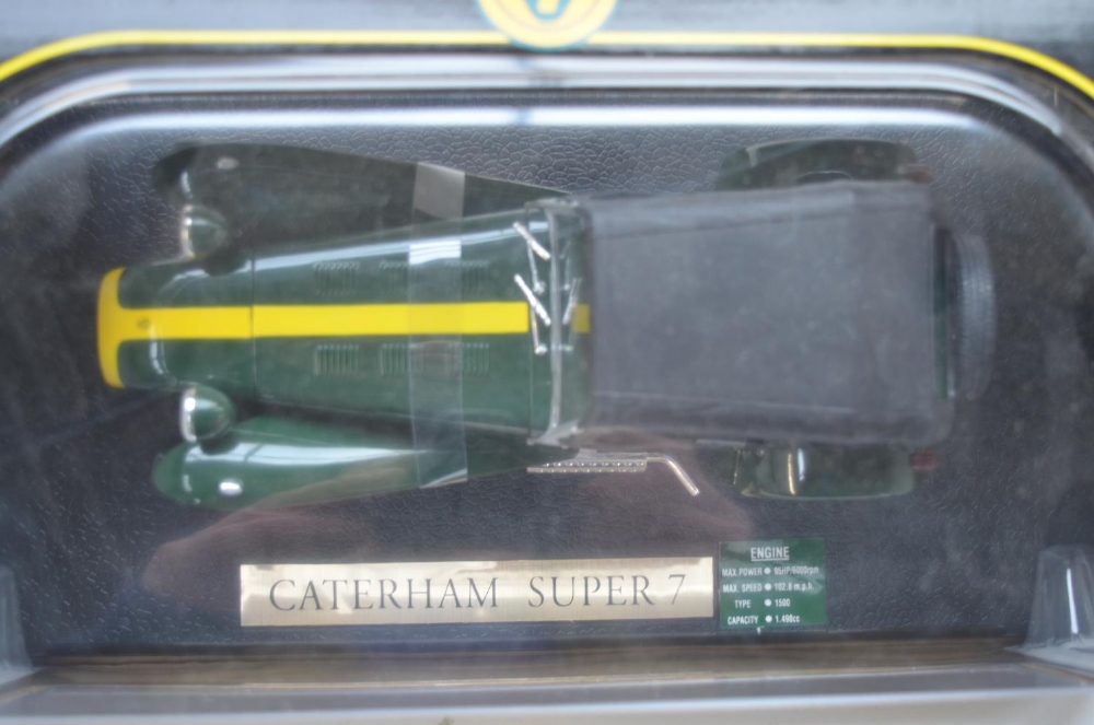 Two 1/18 diecast Caterham Super 7 models from Anson, Taisan 35 and American Signature 01 - Image 6 of 8