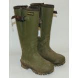 Pair of Harkila Forest Lady neoprene lined green wellington boots, size 3