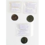 Three co-rulers Galerius and Constantius 293 - 305AD Roman coins, incl. Galerius coin depicting a