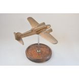 Vintage wartime era solid metal Avro Anson model with stand (possibly added later), no props or