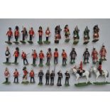 Collection of mostly modern W.Britain's cast metal soldier figures, incl. Highlanders, bandsmen,