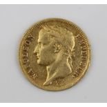 France Napoleon I 1812 gold 40 Francs, 12.9g