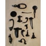 Metal Detector Artefacts - Collection of 11 Roman brooches, brooch pin, metal ring and button