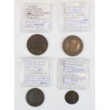 C18th/19th Welsh provincial conder token coins inc. Anglesey 1787 penny Druids head/Pm Co. cypher