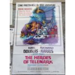 Original movie poster for film The Heroes Of Telemark (1965) starring Kirk Douglas and Richard