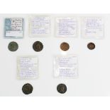 Six co-rulers Constantine 307 - 337AD and Licinius 308 - 324AD Roman coins incl. Constantine coin