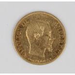 France Napoleon III 1858 gold 10 Francs, 3.2g