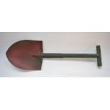 Vintage US military T-handle shovel by W L Dumas stamped 1942 with canvas carrier (possible