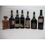 Warre's 1975 Vintage Port, Croft 10yo Tawny Port, Blandy's Madeira (2), KWV 1966 Liqueur wine, Rio