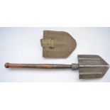 Post war German folding entrenching tool with canvas and leather carrier stamped "FIX", full working