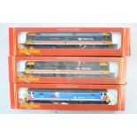 Three Hornby OO gauge electric train models: R802 BR Class 47 Lady Diana Spencer (name plaque