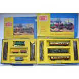 Two Hornby Dublo electric train sets, set 2006 0-6-0 BR green tank engine with 3 goods wagons and