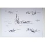 "Wing Leader" by Mark Postlewaite, limited edition 390/500, signed by the artist and Spitfire ace Wg