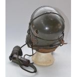 WW2 US tankers helmet with radio handset and headphones