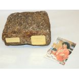 Amanda Barrie collection - Original Coronation Street cobble, with plaque. Provenance: From the