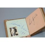 Autograph album c1940s, approx. 30 signatures from entertainers including Adelaide Hall, George