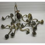 Collection of brass light fittings