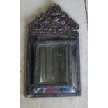 The Amanda Barrie Collection -cushion mirror with ornate design to frame, flower and swag frieze,