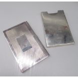 ER.II hallmarked Sterling silver card holder, by Philip Kydd, Birmingham, 2001, and another silver