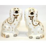 Pair of Beswick Staffordshire style King Charles spaniels, impressed makers mark numbered 1375-4,