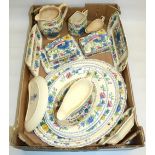 Mason's patent Ironstone China Regency tableware four graduated oval meat dishes, gravy boat, two