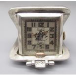 Art Deco hallmarked Sterling silver Statum Geneve purse watch by S S M, Birmingham, 1937, 1.71ozt