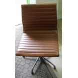 ICF swivel chair Made according to the the Original Design of Charles Eames, brown upholstered on