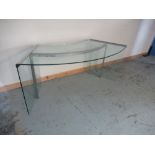 Gallotti & Radice chromed metal and glass President Desk W170 D80cm H74cm