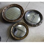 The Amanda Barrie Collection - Three Regency style gilt framed circular convex mirrors