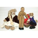 Merrythought felt doll in British Army uniform, Annette Funicello Collectable Bear Co gold mohair