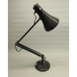 C20th black 'Anglepoise Lighting Ltd' Anglepoise lamp, makers mark and British kite mark, Total H