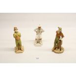 Three Royal Worcester figures, "Irishman" sepiot backstamp No:835 with impressed marks H18cm, "