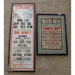 The Amanda Barrie Collection - Pair of framed Theatre posters from the New Theatre Kingston-Upon-
