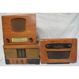 Three vintage radio receivers, 1 by McMicheal, 1 by Ultra and another with no makers marks