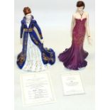 Royal Worcester figurines: Winter Princess, limited edition 274/950, H23cm, and Ruby, H24cm, both