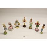 Seven Royal Worcester Country themed figures, 'Ireland' No.3178 H14.5cm, 'England' No.3075 H14cm, '