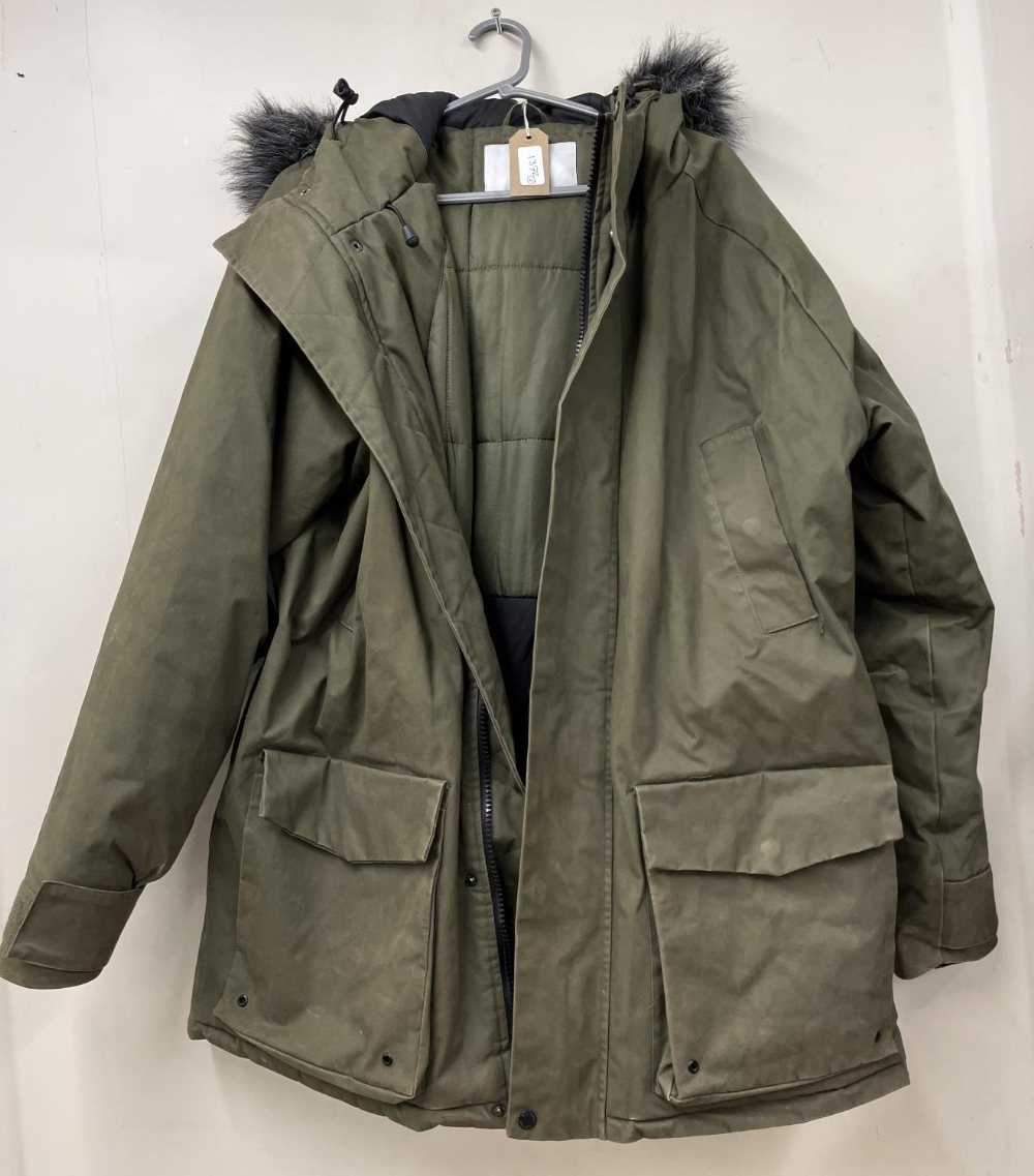 Bellfield green Parka type coat size XL and a Regatta green waterproof jacket size 20 (2)