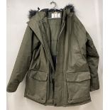Bellfield green Parka type coat size XL and a Regatta green waterproof jacket size 20 (2)
