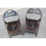 The Amanda Barrie Collection - Pair of late C19th/ Early C20th Scandinavian painted pine folding