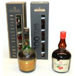 Maynard's 100 years of Port wine, box set of four miniature stacking decanters 10, 20, 30 and 40