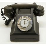 1950s G.P.O. black bakelite telephone number 332L FWR 65/2 (mains wire cut)