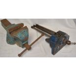 Record No6 heavy duty bench vice and a Record No53 quick release woodworking vice