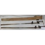 Two large sash clamps by Record, overall length 45.5 inches